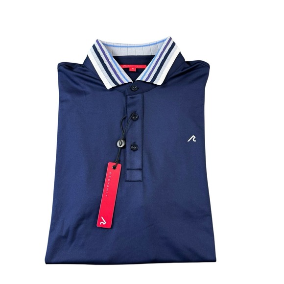 Redvanly Other - Redvanly Midnight Navy Purple Tipped Performance Golf Polo Size Small NWT